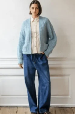 AJ117 Project Suzette Lyseblå Strik Cardigan – SPAR 40%