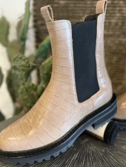 Billi bi Croco Præget Taupe Farvet Støvle