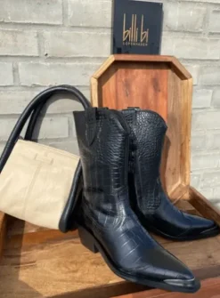 Billi bi Western Boot Sort Croco – SPAR 40%