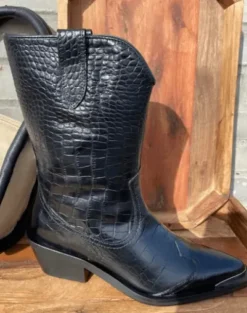 Billi bi Western Boot Sort Croco – SPAR 40%