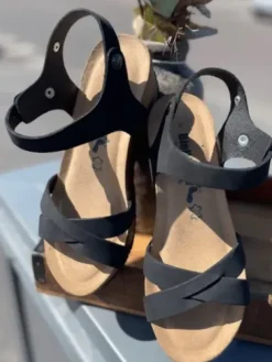 BioNatura 24 Fregene Nero Nabuk Sandal