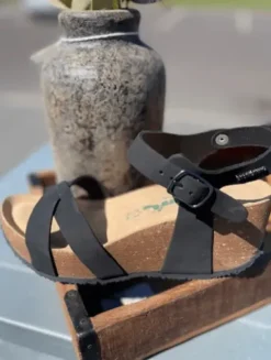 BioNatura 24 Fregene Nero Nabuk Sandal