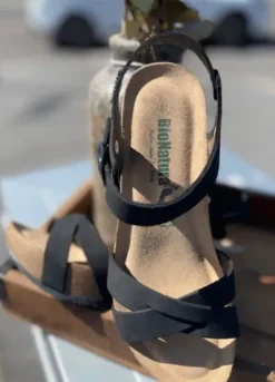 BioNatura 24 Fregene Nero Nabuk Sandal