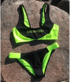 Calvin Klein Bikini Trusse Sort Neon