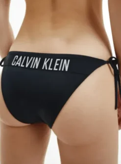 Calvin Klein Sort Bikinitrusse Med Bindebånd