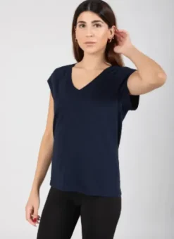 CC Heart Marineblå T-Shirt Med V-Hals