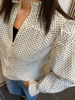 Co Couture Chess Dot Skjorte