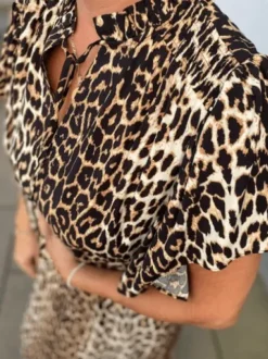 Co Couture Leo Frill Dress Khaki Kjole