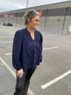 Co Couture Lulu Smock V-Shirt Navy