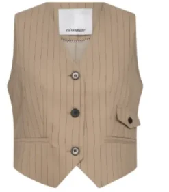 Co couture Pima Pin Vest – Camel Stribet