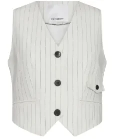 Co couture Pima Pin Vest – Hvid Stribet