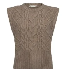 Co Couture Row Cable Zip Vest Campagne – SPAR 50%