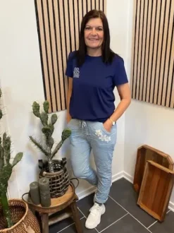Co Couture Siara Outline Navy T-shirt