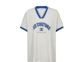 Co Couture Siara Oversize Sporty Tee Hvid Med Blå