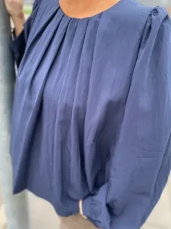 Co Couture Viva Pleat Blå Bluse
