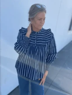 Continue Bluse Joey Chroche Blå Striber