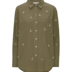 Continue Elinor Army Skjorte Med Simili Sten