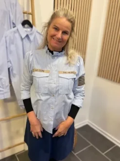 Continue Mili Stripe Patch Lyseblå Skjorte