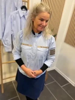 Continue Mili Stripe Patch Lyseblå Skjorte