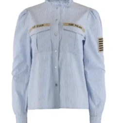 Continue Mili Stripe Patch Lyseblå Skjorte