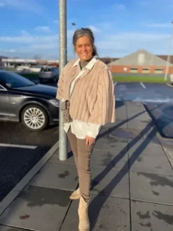 Costa Mani Fake Fur Jacket Beige
