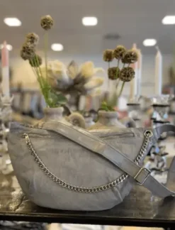 Depeche Grå Bumbag Med Sølvkæde