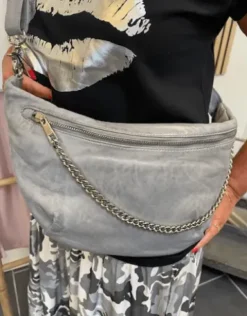 Depeche Grå Bumbag Med Sølvkæde