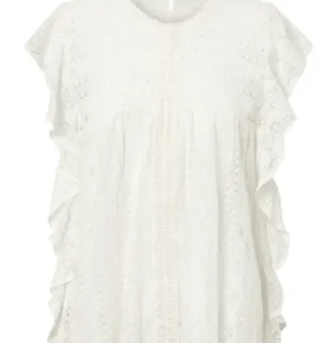 Depeche Nelly Hvid Blonde Bluse