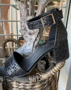 Duffy Sort Glitter Sandal