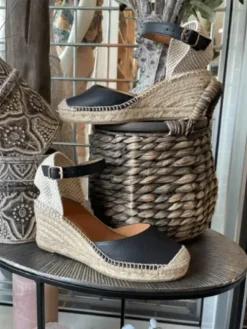 Duffy Sort Skind Espadrilles