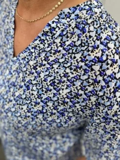 Freequent Adney Bluse Blå Print