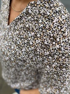 Freequent Adney Bluse Rosa/Sand Blomsterprint