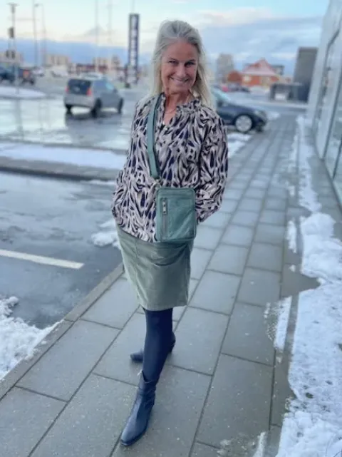 Freequent Cordy Armygrøn Nederdel