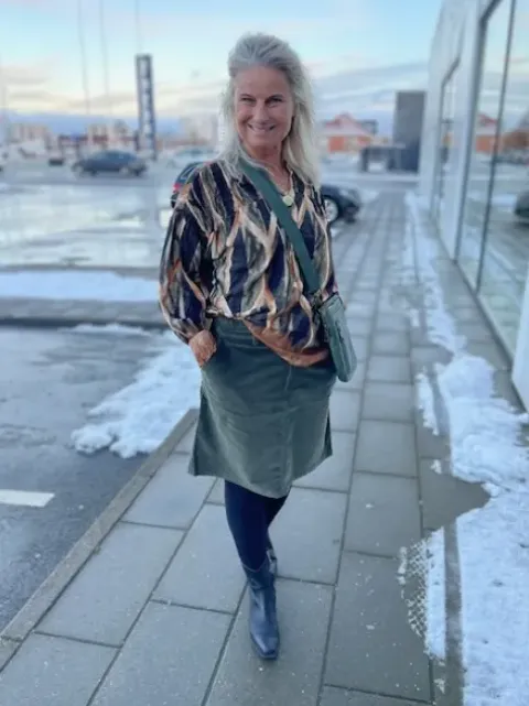 Freequent Cordy Armygrøn Nederdel