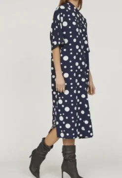 Love & Divine Blå Kjole Med Offwhite Prikker – Love972-3