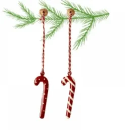 Maileg Sukker Stok Rød Metal Ornament