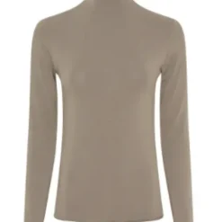 Marta Bluse Med Rullekrave Fango-Sand