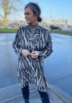 Marta Bluse Med Rullekrave Fango-Sand