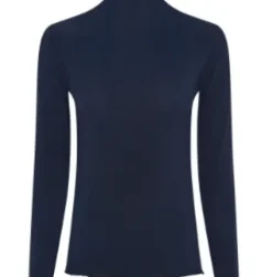 Marta Bluse Med Rullekrave Navy