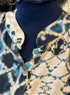 Marta Bluse Med Rullekrave Navy