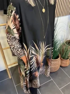 Marta Claudette Sort Kjole M/Print