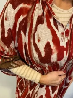 Marta Evita Kjole Rødt Print