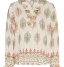 Marta Joceline Bluse Beige-Lysegrønt Print