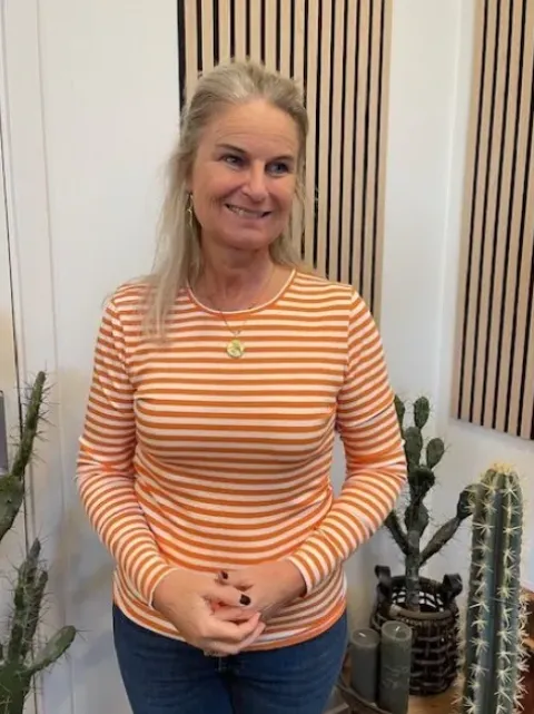Marta Josiane Bluse Orange-Offwhite
