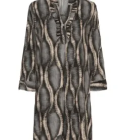 Marta Marisol Bluse Sort-Army-Nougat Print
