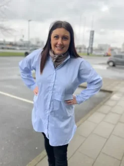 Marta Mineva Lyseblå Stribet Skjorte