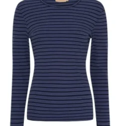 Marta Noemie Blå Stribet T-Shirt Med Lange Ærmer