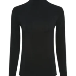 Marta Sort Bluse Med Rullekrave