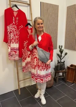 Marta Valentina Rød-Creme Kjole