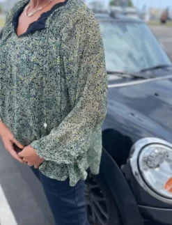 Moliin Michelle Bluse I Grønt Print